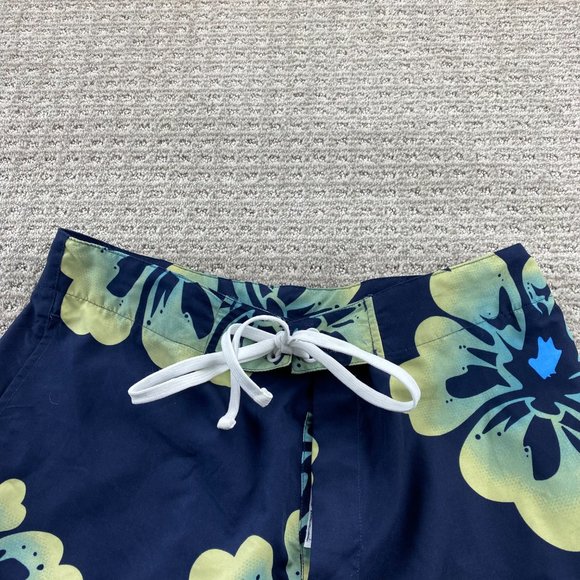 Corona Beer Swim Trunks Men Large L 34 Navy Blue Floral Bathing Suit Shorts Surf - Picture 3 of 13